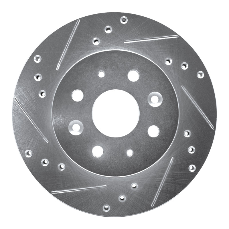R1 Concepts R1 03-05 Kia Rio Front Left Drilled & Slotted Silver Brake Rotor
