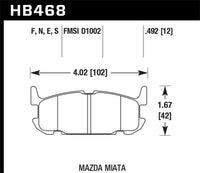 Hawk Performance Hawk 04-05 Mazda Miata HPS 5.0 Street Rear Brake Pads