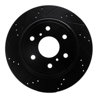 R1 Concepts R1 07-20 Cadillac Escalade Rear Left Drilled & Slotted Black Brake Rotor