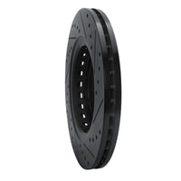 R1 Concepts R1 15-25 Acura MDX Front Left Drilled & Slotted Black Brake Rotor