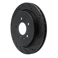 R1 Concepts R1 03-11 Cadillac STS Rear Right Drilled & Slotted Black Brake Rotor