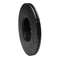 R1 Concepts R1 14-18 Ford Focus ST Front Right Drilled & Slotted Black Brake Rotor