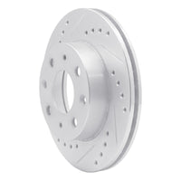 R1 Concepts R1 82-83 Honda Accord Sedan Front Left Drilled & Slotted Silver Brake Rotor