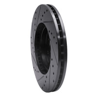 R1 Concepts R1 99-04 Acura RL Front Right Drilled & Slotted Black Brake Rotor