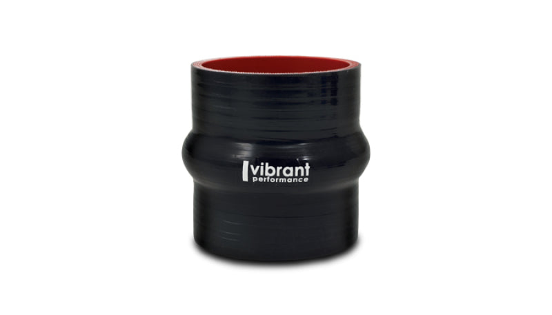 Vibrant 4 Ply Reinforced Silicone Hump Hose Connector - 3.5in I.D. x 3in long (BLACK)