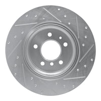R1 Concepts R1 91-01 BMW 850CSI Rear Left Drilled & Slotted Silver Brake Rotor