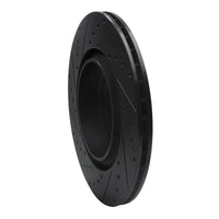 R1 Concepts R1 09-19 BMW 760LI Rear Right Drilled & Slotted Black Brake Rotor