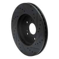 R1 Concepts R1 07-16 Acura RDX Front Left Drilled & Slotted Black Brake Rotor