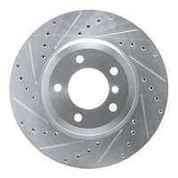 R1 Concepts R1 01-08 BMW 330I Front Left Drilled & Slotted Silver Brake Rotor