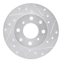 R1 Concepts R1 84-87 Honda Civic Front Right Drilled & Slotted Silver Brake Rotor