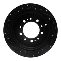 R1 Concepts R1 07-22 Lexus LX570 Rear Right Drilled & Slotted Black Brake Rotor