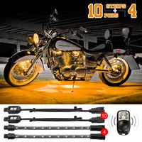 XKGLOW XK Glow Strips Single Color XKGLOW LED Accent Light Motorcycle Kit Amber - 10xPod + 4x8In