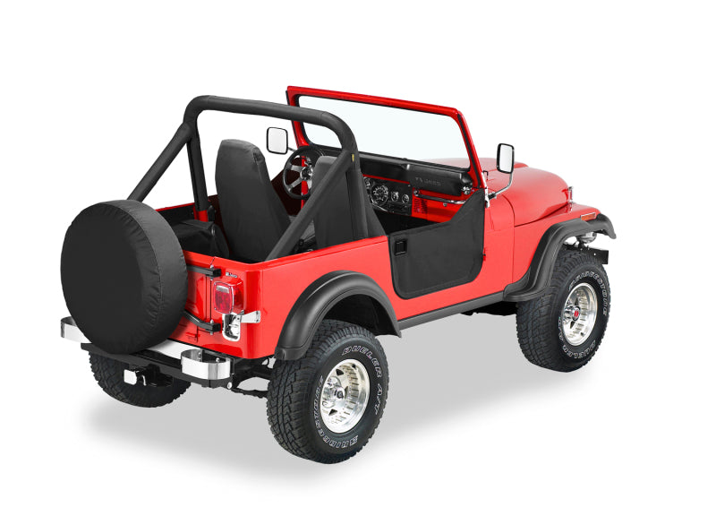 Bestop 80-86 Jeep Cj7 / 87-95 Wrangler YJ Lower Fabric Doors (Black Denim)