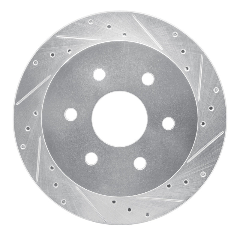 R1 Concepts R1 03-05 Chevrolet Express 2500 Rear Right Drilled & Slotted Silver Brake Rotor