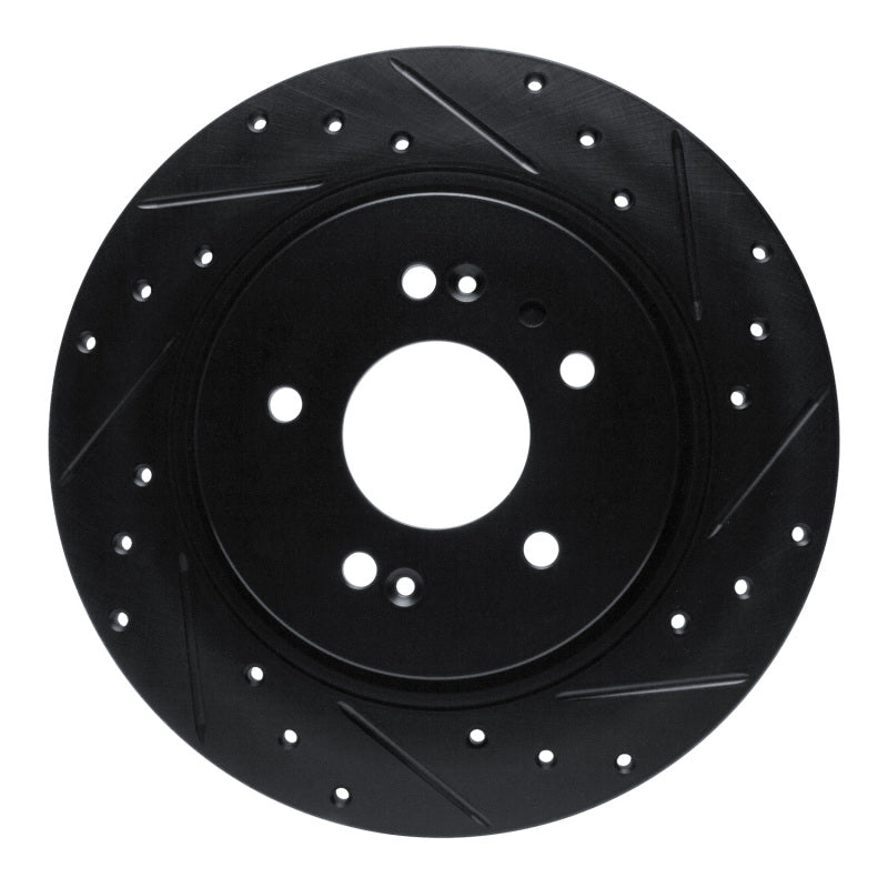 R1 Concepts R1 -25 Hyundai Santa Fe Rear Right Drilled & Slotted Black Brake Rotor