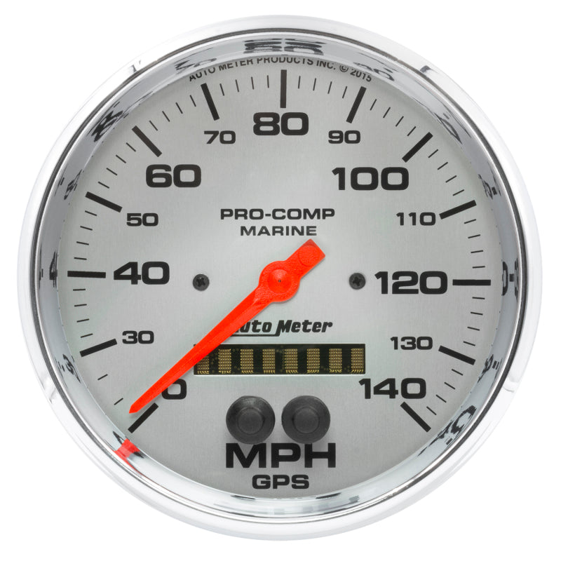 Autometer Speedometer 5in 140 MPH GPS Marine Chrome Ultra-Lite Gauge