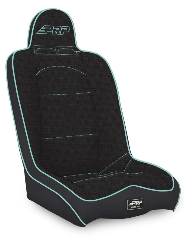 PRP Seats PRP Daily Driver High Back Suspension Seat- Black/Teal Tweed