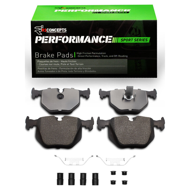 R1 Concepts R1 1991-2010 BMW M3 Rear R1 Performance Sport Pads & Hardware Kit