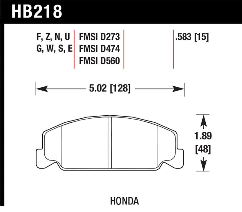Hawk Performance Hawk Honda Accord/Civic/CRX Front Race Blue 9012 Brake Pads