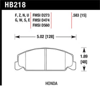 Hawk Performance Hawk Honda Accord/Civic/CRX Front Race Blue 9012 Brake Pads