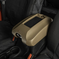 Rugged Ridge Center Console Cover w/Phone Holder Tan 11-18 jeep Wrangler JK