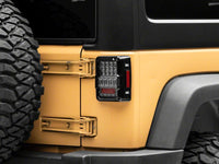 Raxiom 07-18 Jeep Wrangler JK Axial Series Lux LED Tail Lights- Black Housing (Clear Lens)