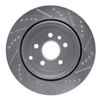 R1 Concepts R1 08-12 Land Rover LR2 Rear Left Drilled & Slotted Silver Brake Rotor