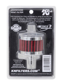 K&N Engineering K&N Steel Base Chrome Top Crankcase Vent Filter 1/2in. Vent / 2in. OD / 1-1/2in. Height