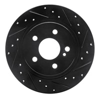 R1 Concepts R1 08-15 Mercedes-Benz C300 Sedan Rear Right Drilled & Slotted Black Brake Rotor