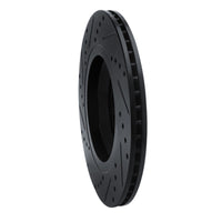 R1 Concepts R1 15-25 Volkswagen GTI Rear Right Drilled & Slotted Black Brake Rotor