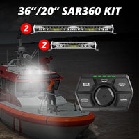 XKGLOW XK Glow SAR360 Light Bar Kit Emergency Search and Rescue Light System White (2)36In (2)20In