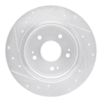 R1 Concepts R1 2016-2025 Honda HR-V Rear Right Drilled & Slotted Silver Brake Rotor