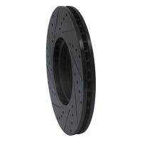 R1 Concepts R1 07-17 Nissan Sentra Front Right Drilled & Slotted Black Brake Rotor
