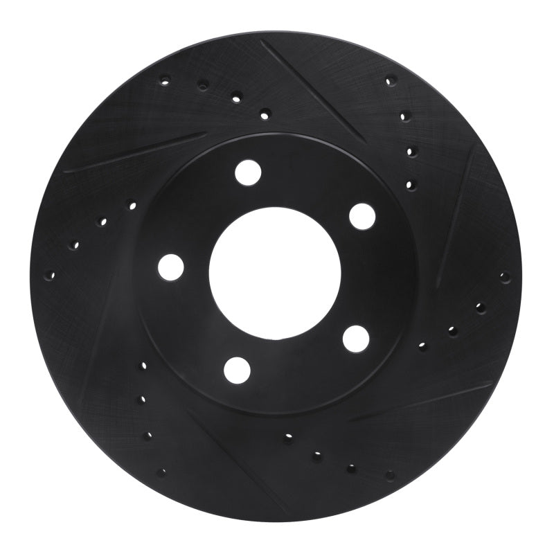 R1 Concepts R1 01-07 Ford Escape Front Right Drilled & Slotted Black Brake Rotor