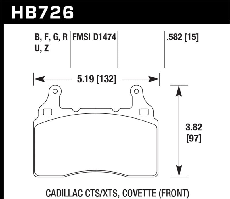 Hawk Performance Hawk 2014 Chevrolet Corvette HPS 5.0 Front Brake Pads