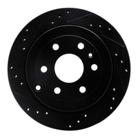 R1 Concepts R1 07-17 Buick Enclave Rear Left Drilled & Slotted Black Brake Rotor