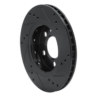 R1 Concepts R1 00-06 Audi TT Quattro Rear Left Drilled & Slotted Black Brake Rotor
