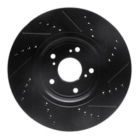 R1 Concepts R1 16-22 Acura ILX Front Left Drilled & Slotted Black Brake Rotor