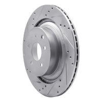 R1 Concepts R1 09-20 Nissan 370Z Rear Left Drilled & Slotted Silver Brake Rotor
