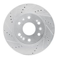 R1 Concepts R1 05-19 Chevrolet Silverado 1500 Front Left Drilled & Slotted Silver Brake Rotor