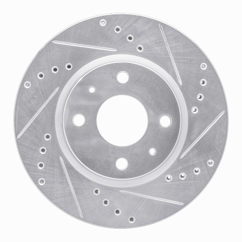R1 Concepts R1 1972-1982 Toyota CORONA Front Right Drilled & Slotted Silver Brake Rotor