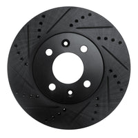 R1 Concepts R1 88-98 Saab 9000 Front Left Drilled & Slotted Black Brake Rotor
