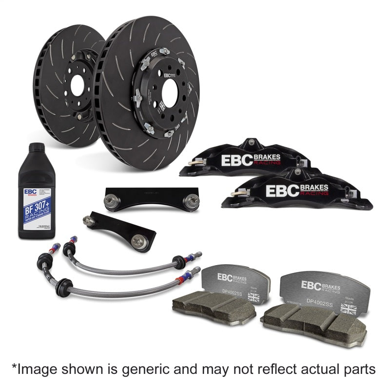EBC Racing 12-19 BMW 3-Series (F30/F31/F34) Black Apollo-4 Calipers 330mm Rotors Front Big Brake Kit