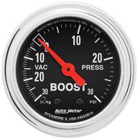 AutoMeter Gauge Vac/Boost 2-1/16in. 30Inhg-30PSI Mechanical Traditional Chrome
