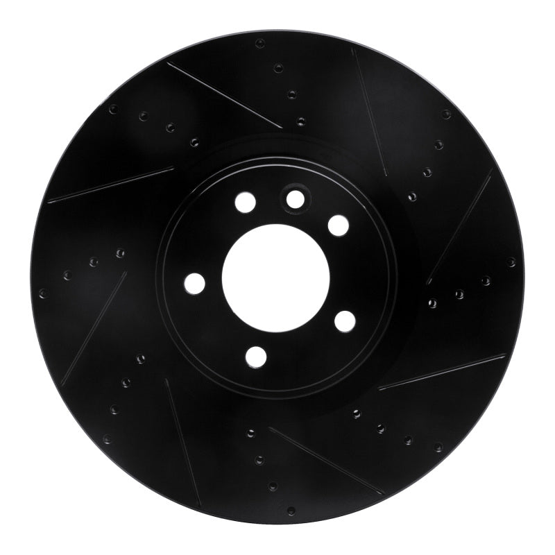 R1 Concepts R1 2010-2017 Land Rover Range Rover Sport Front Right Drilled & Slotted Black Brake Rotor