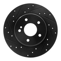 R1 Concepts R1 98-03 Mercedes-Benz E320 Rear Left Drilled & Slotted Black Brake Rotor