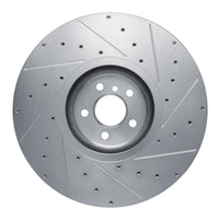 R1 Concepts R1 17-25 BMW X6 Left Front Drilled & Slotted Silver Brake Rotor