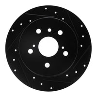 R1 Concepts R1 2012-2018 Lexus ES300H Rear Right Drilled & Slotted Black Brake Rotor