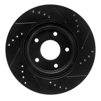 R1 Concepts R1 11-19 Nissan Sentra Front Left Drilled & Slotted Black Brake Rotor
