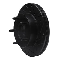 R1 Concepts R1 86-88 Ford Bronco Front Right Drilled & Slotted Black Brake Rotor